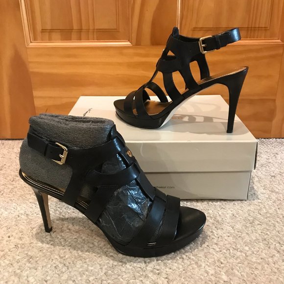 Marc Fisher Leather Strappy Heeled Vachella Sandal - Picture 3 of 8